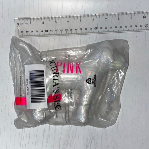 Pink Victoria’s Secret Iredescent Chrome Stuffed Dog Collectible - Picture 2 of 6